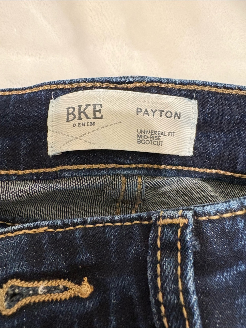 BKE Denim Dark Indigo Jeans with Gold Stitching